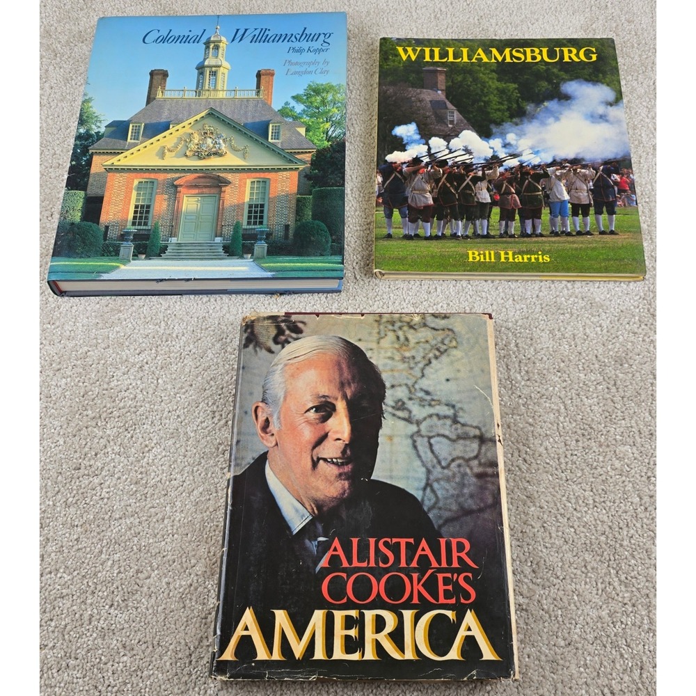 Williamsburg Colonial America History Book Lot 3 Alistair Cooke Philip Kopper